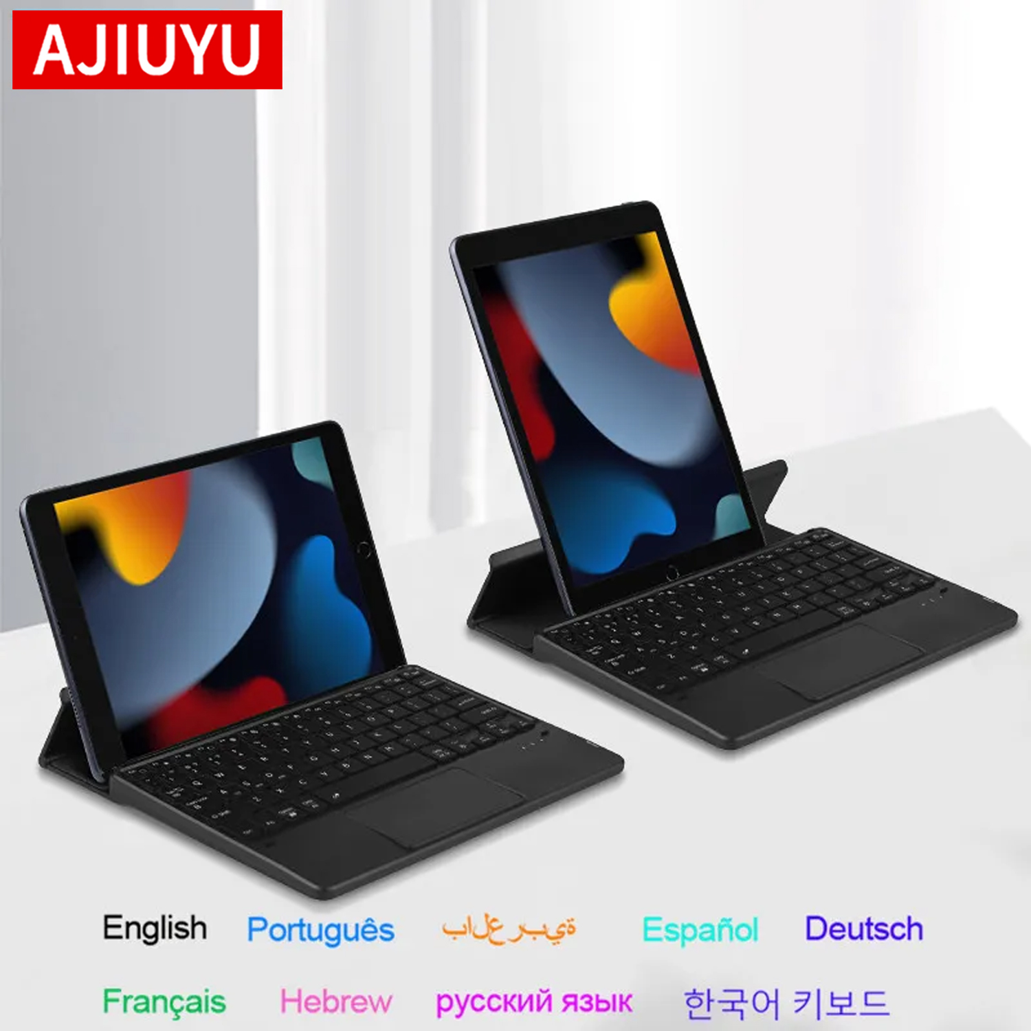 Tablet Accessories Kit - AJIUYU-Teclado plegable con Bluetooth, teclado retroiluminado