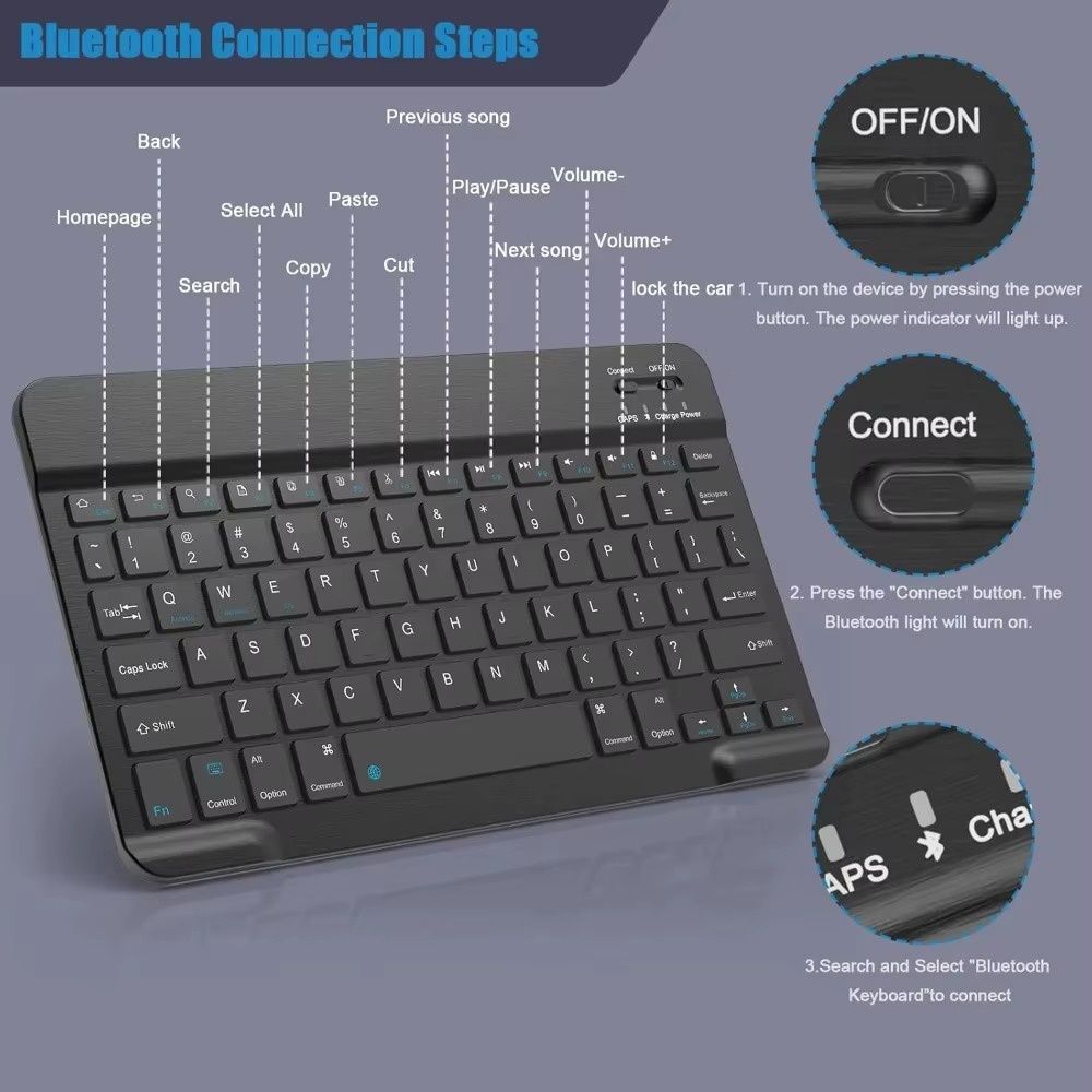 Teclado inalámbrico Bluetooth  - Tablet Accessories Kit reseña y precio