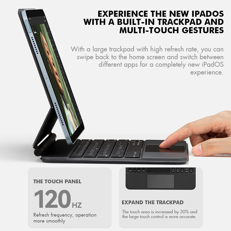 GOOJODOQ teclado mágico retroi - Ipad Cover Folio reseña y precio