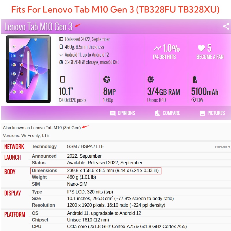 Para Lenovo Tab M10 3. a gener - Lenovo Tablet M11 Accessories reseña y precio